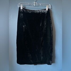 Isaac Mizrahi Black Velvet Pencil Skirt